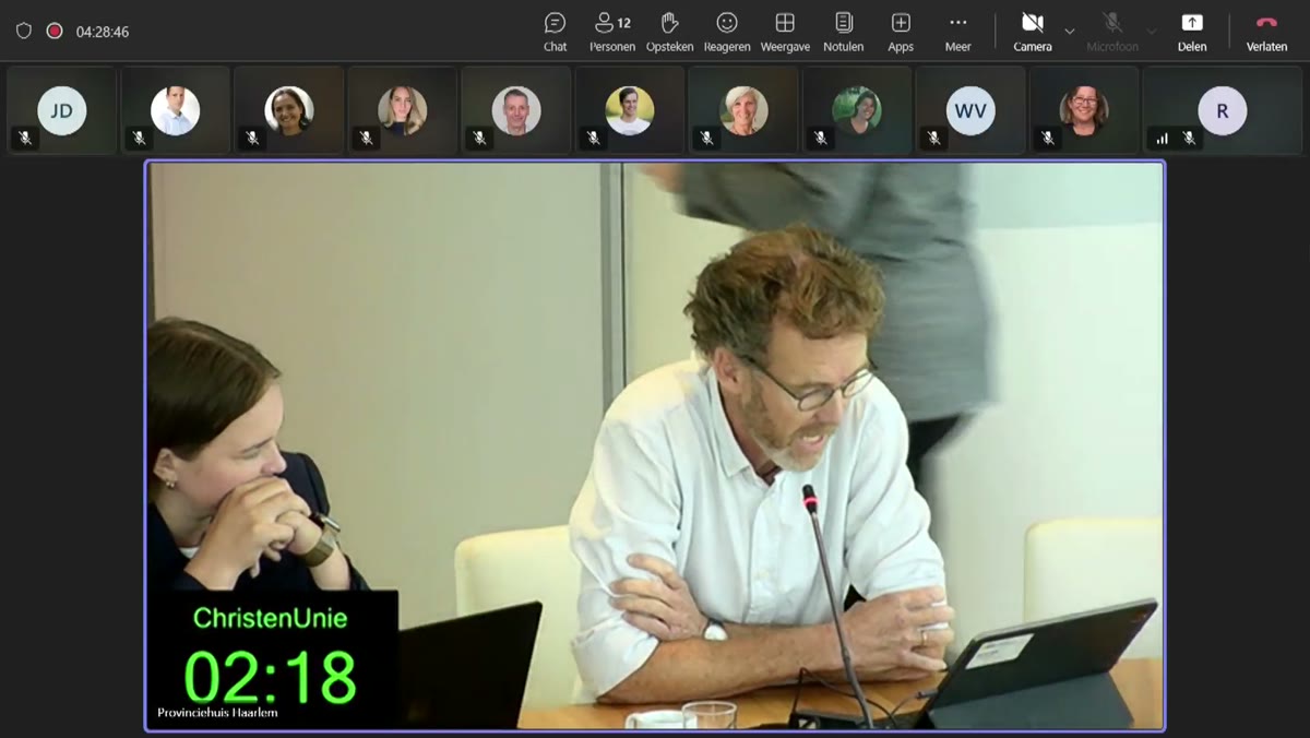 Beeld uit de opname van de commissie landelijk gebied van Noord-Holland