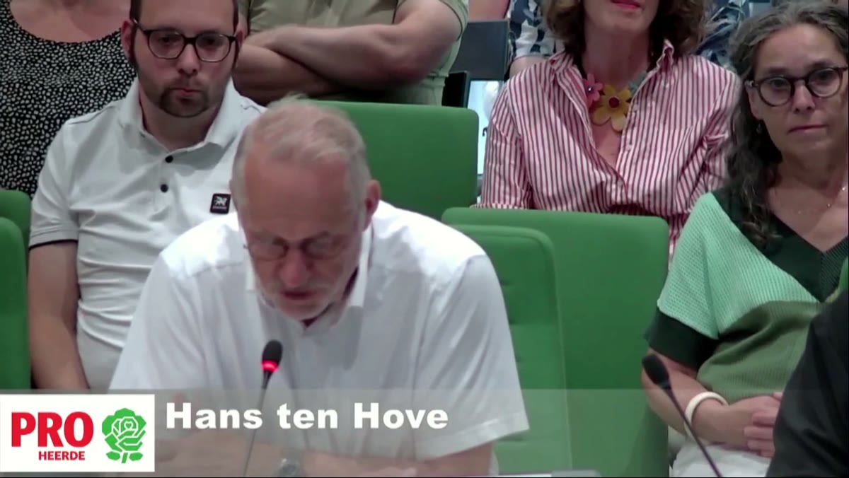 Beeld uit de opname van de raad van Heerde