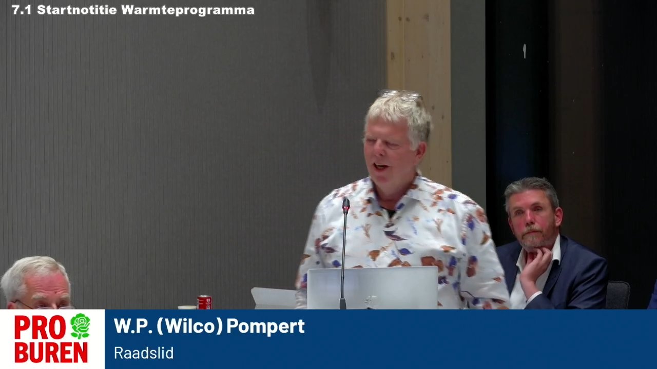Beeld uit de opname van de besluitvormende raad van Buren