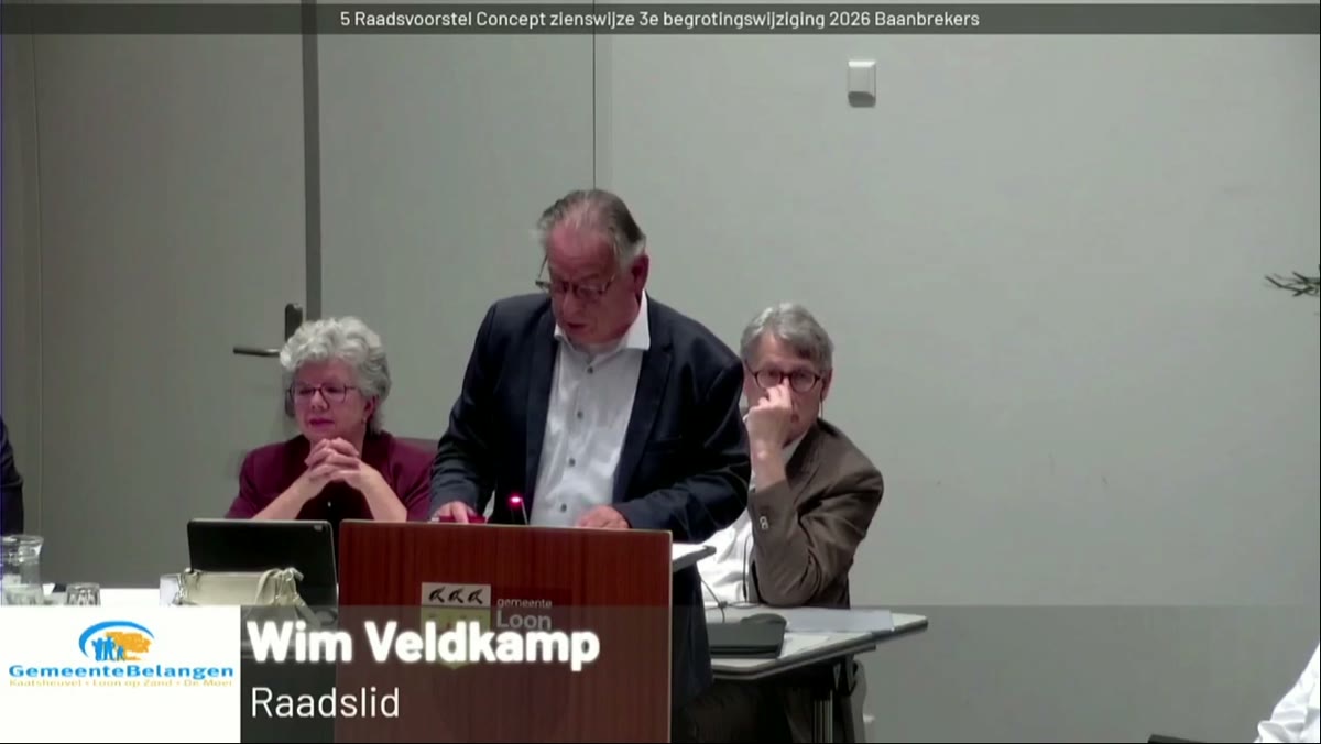 Beeld uit de opname van de oordeelsvormende commissie van Loon op Zand