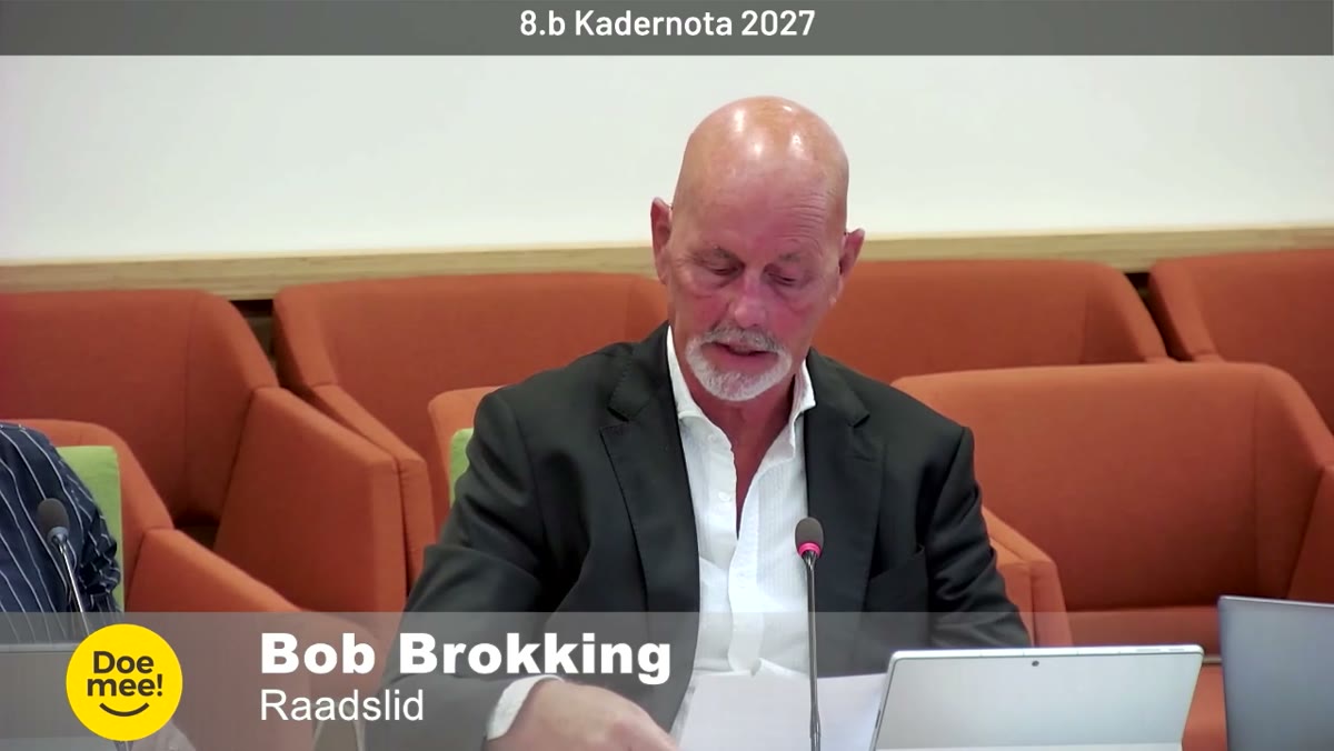 Beeld uit de opname van de raadsvergadering van Molenlanden