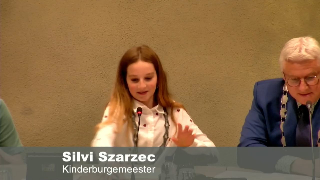 Beeld uit de opname van de kinderraad van Midden-Drenthe