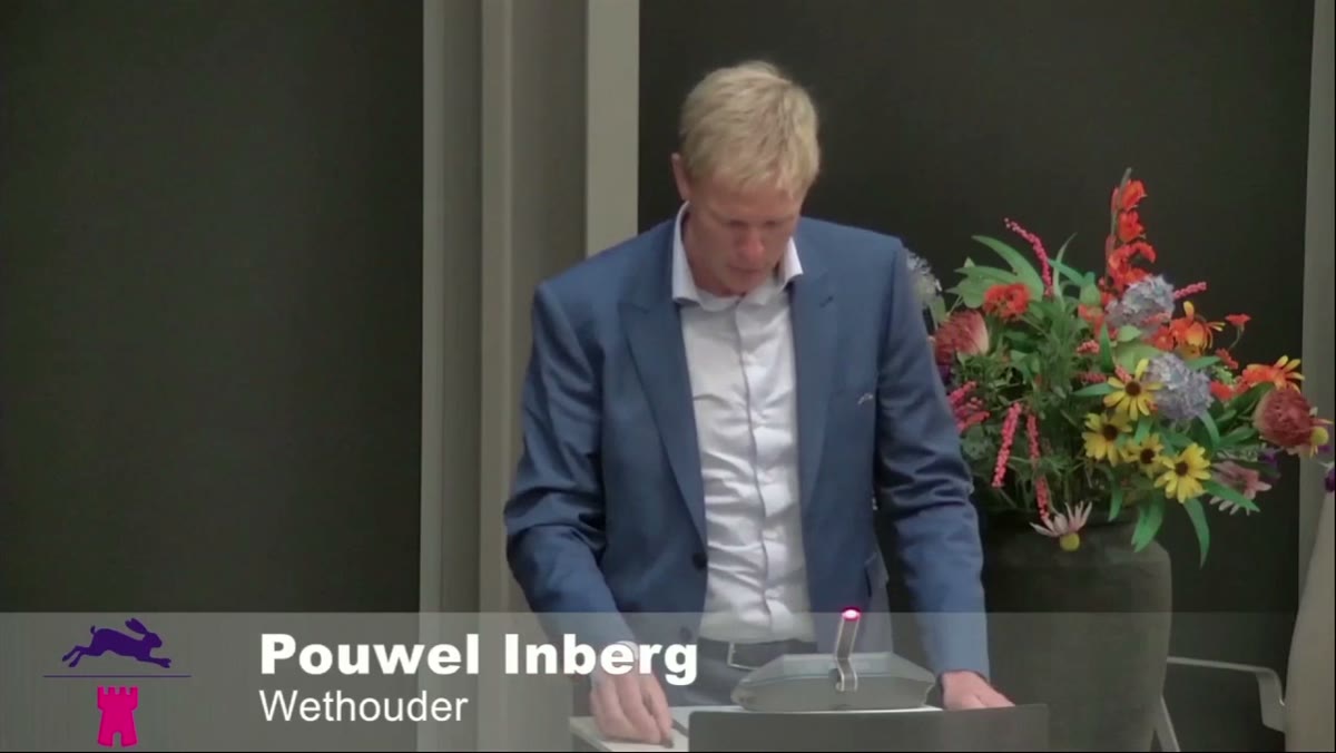 Beeld uit de opname van de raadsvergadering van Bronckhorst