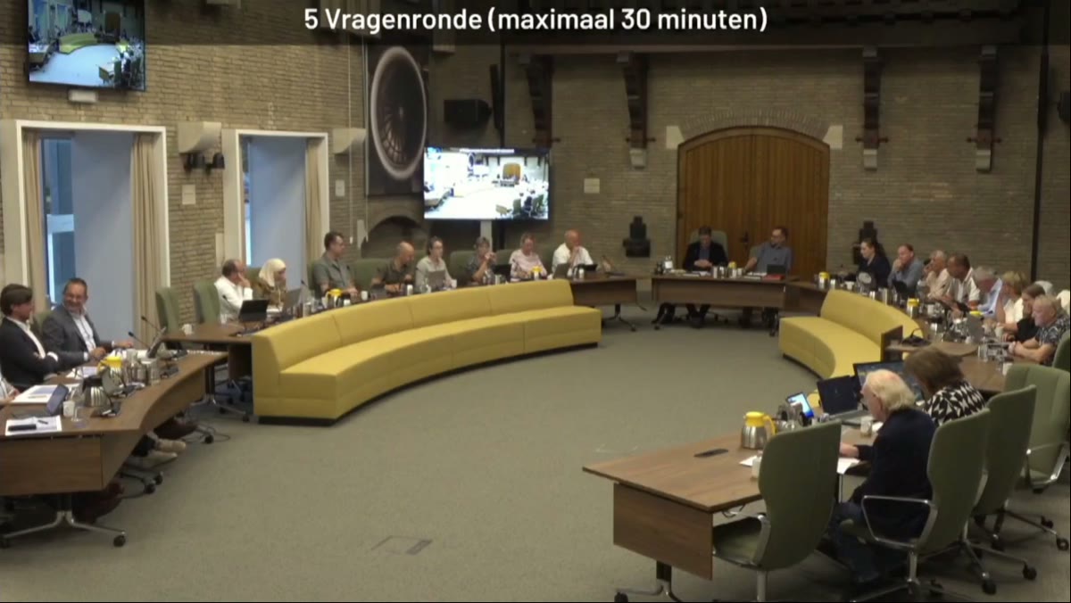 Beeld uit de opname van de opinieraad bestuur van Woensdrecht
