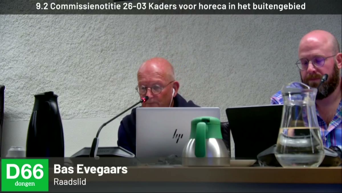 Beeld uit de opname van de commissie ffo - commissie fysieke leefomgeving, financiën en openbare orde en veiligheid van Dongen