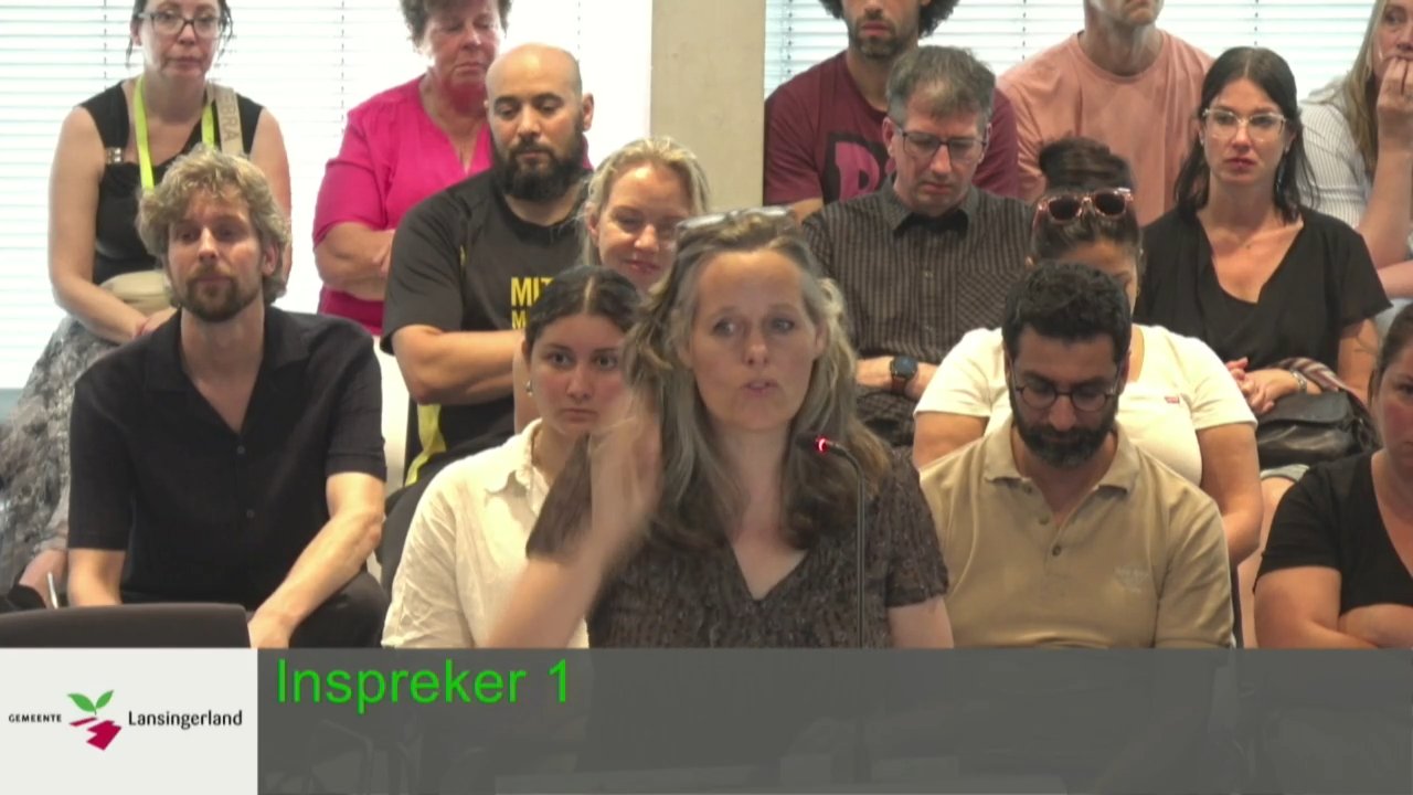 Beeld uit de opname van de gemeenteraad van Lansingerland