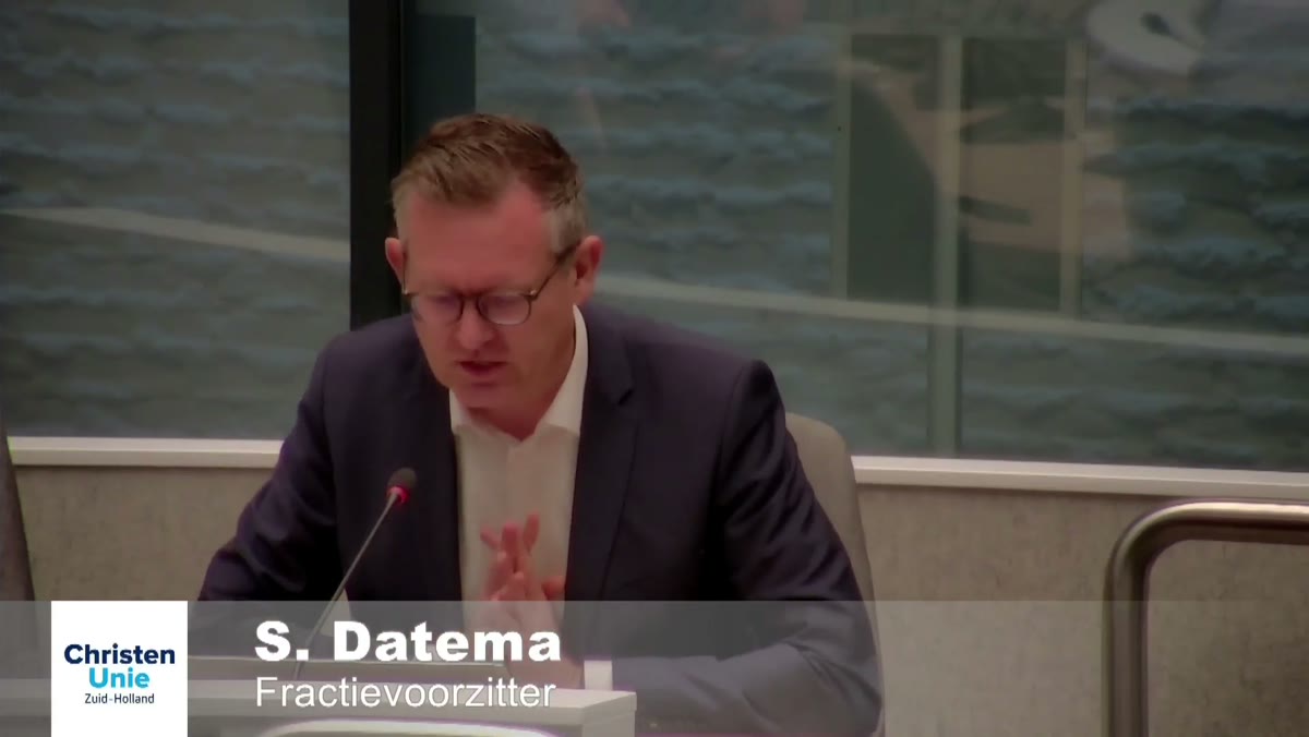 Beeld uit de opname van de statencommissie bereikbaarheid en wonen van Zuid-Holland