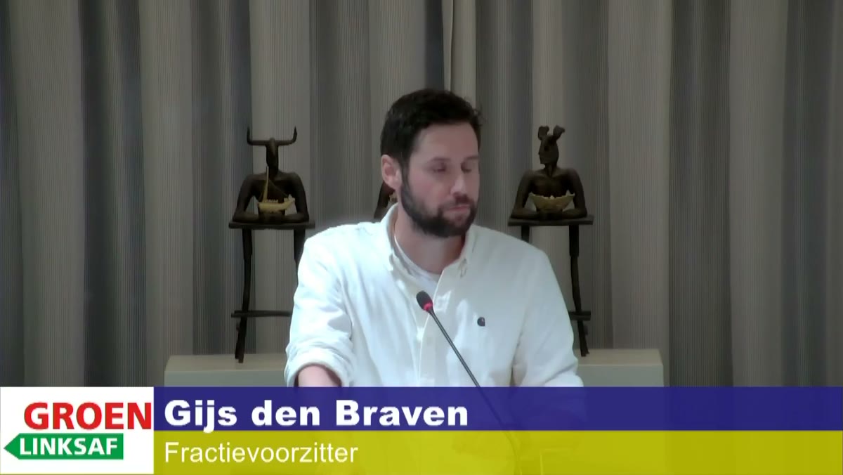 Beeld uit de opname van de raadsvergadering van Waalwijk