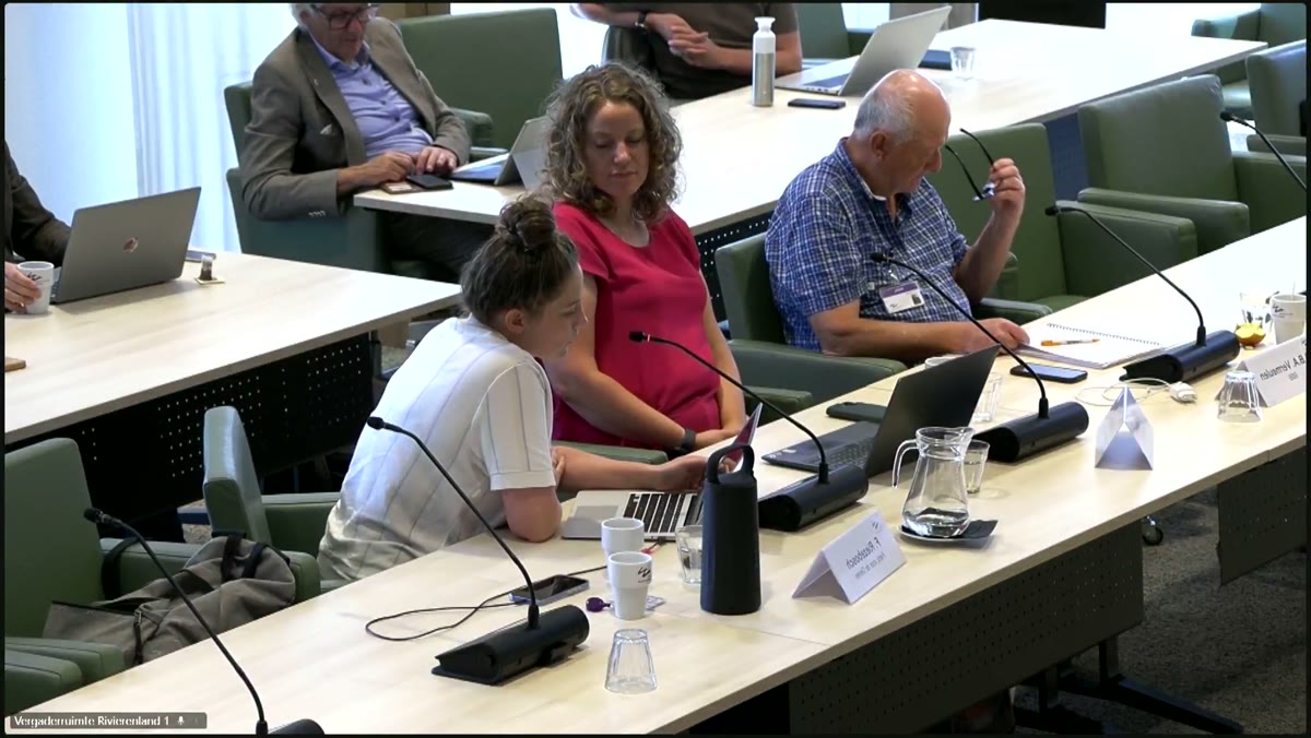 Beeld uit de opname van de commissie watersysteem van Waterschap Rivierenland