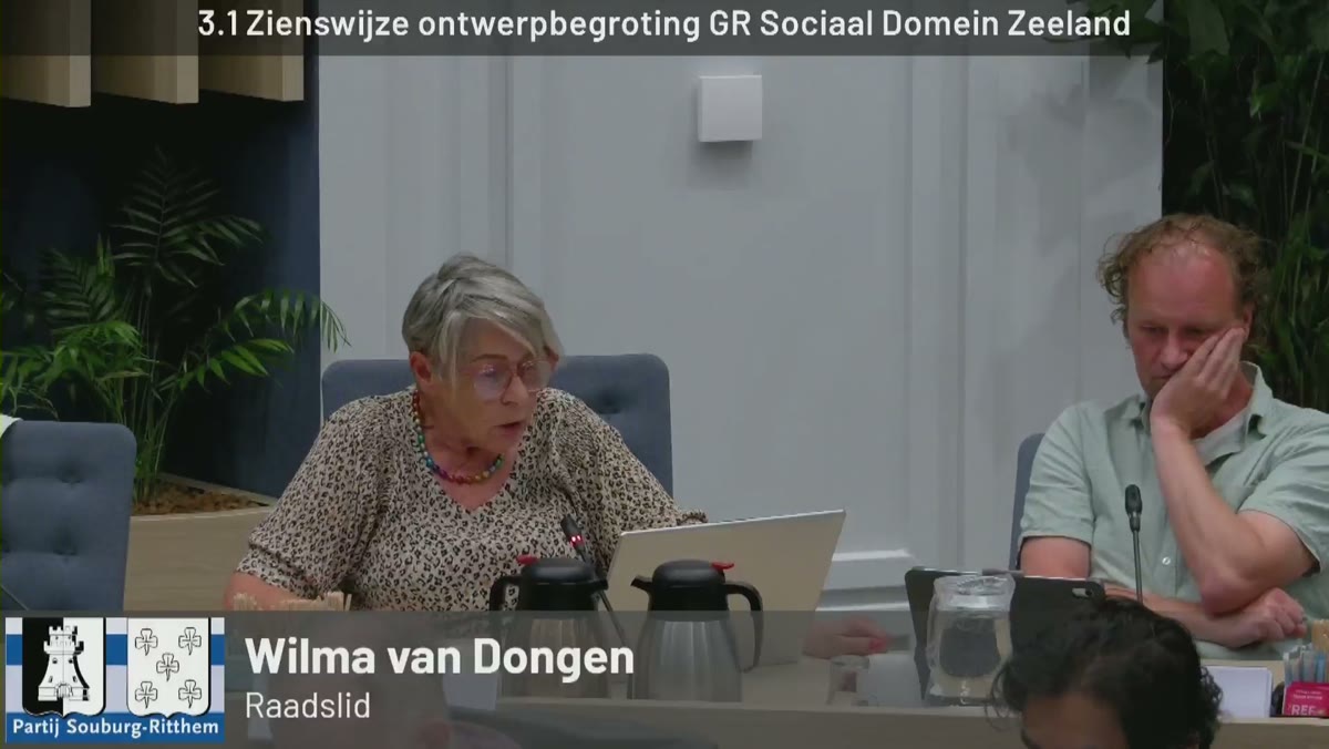 Beeld uit de opname van de commissie algemeen en sociaal van Vlissingen