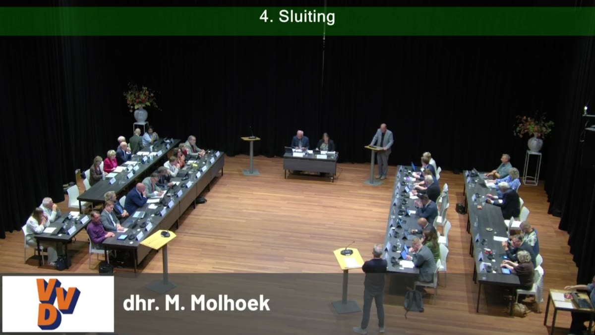 Beeld uit de opname van de het debat van Smallingerland