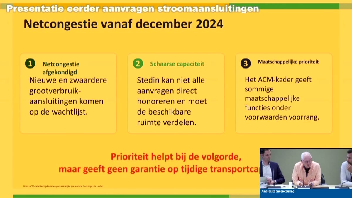 Beeld uit de opname van de informatieavond aanvragen stroomaansluiting - sessie 13c van Pijnacker-Nootdorp