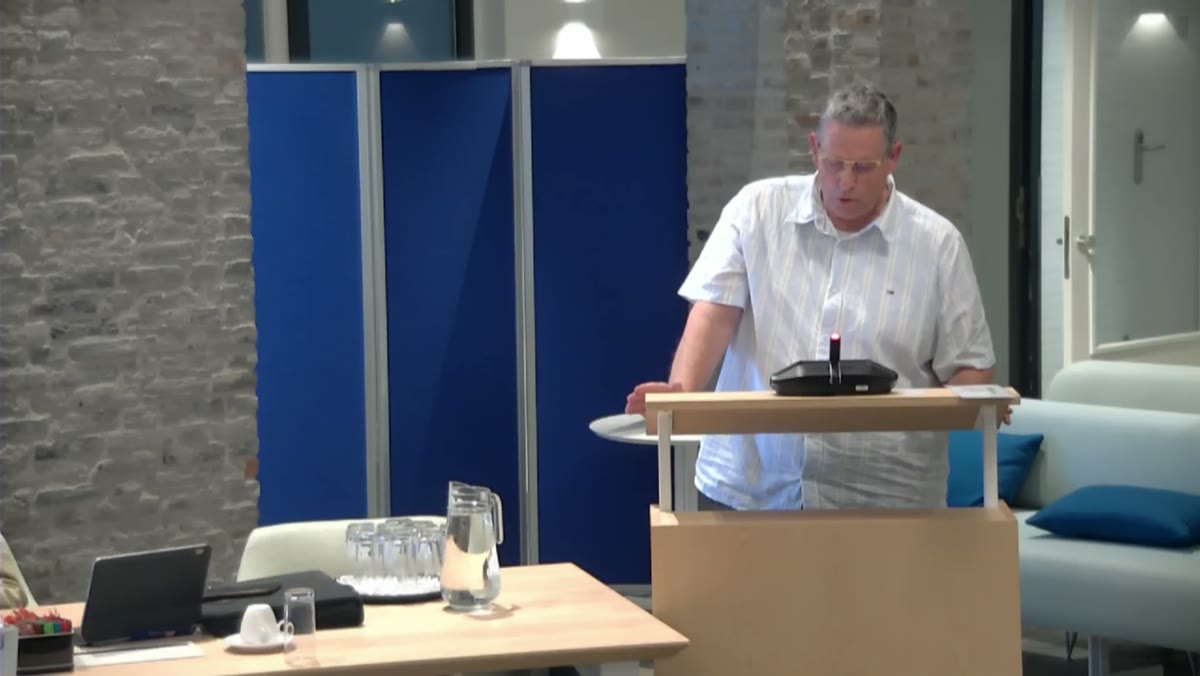 Beeld uit de opname van de gemeenteraad perspectiefnota van Gilze en Rijen