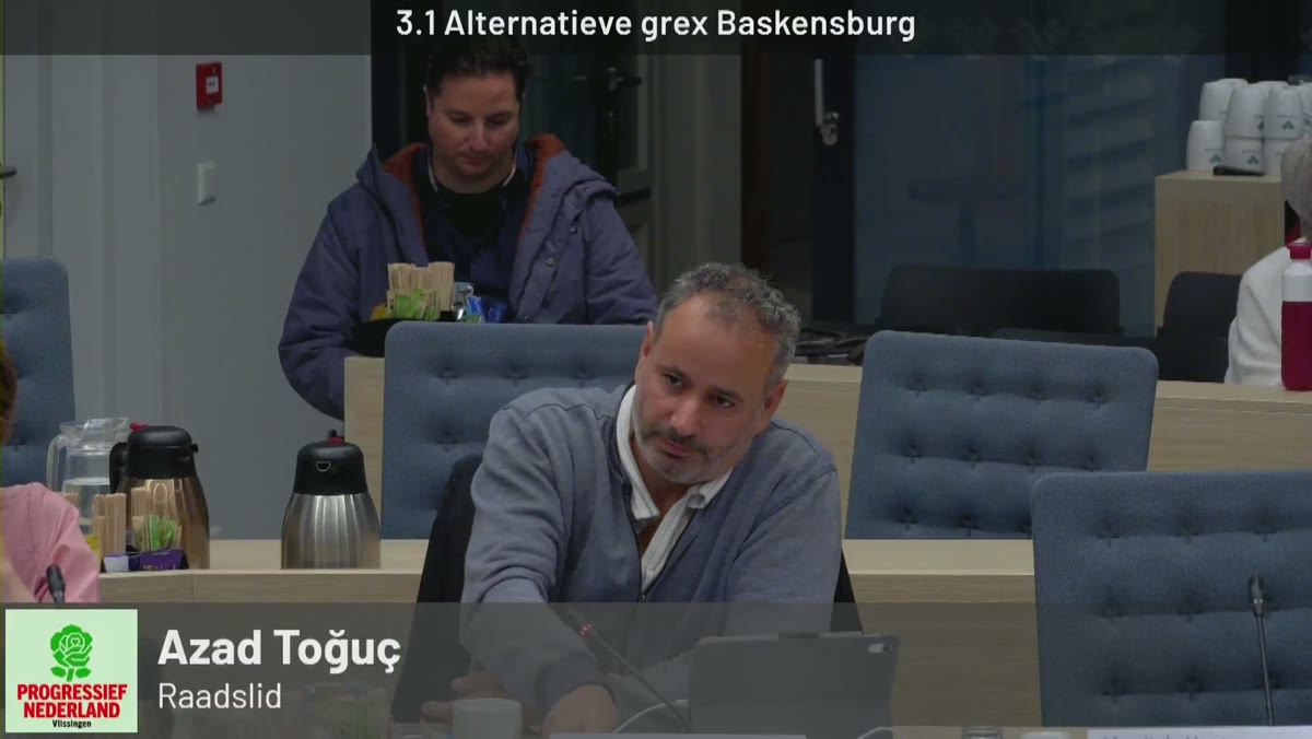 Beeld uit de opname van de commissie ruimte van Vlissingen