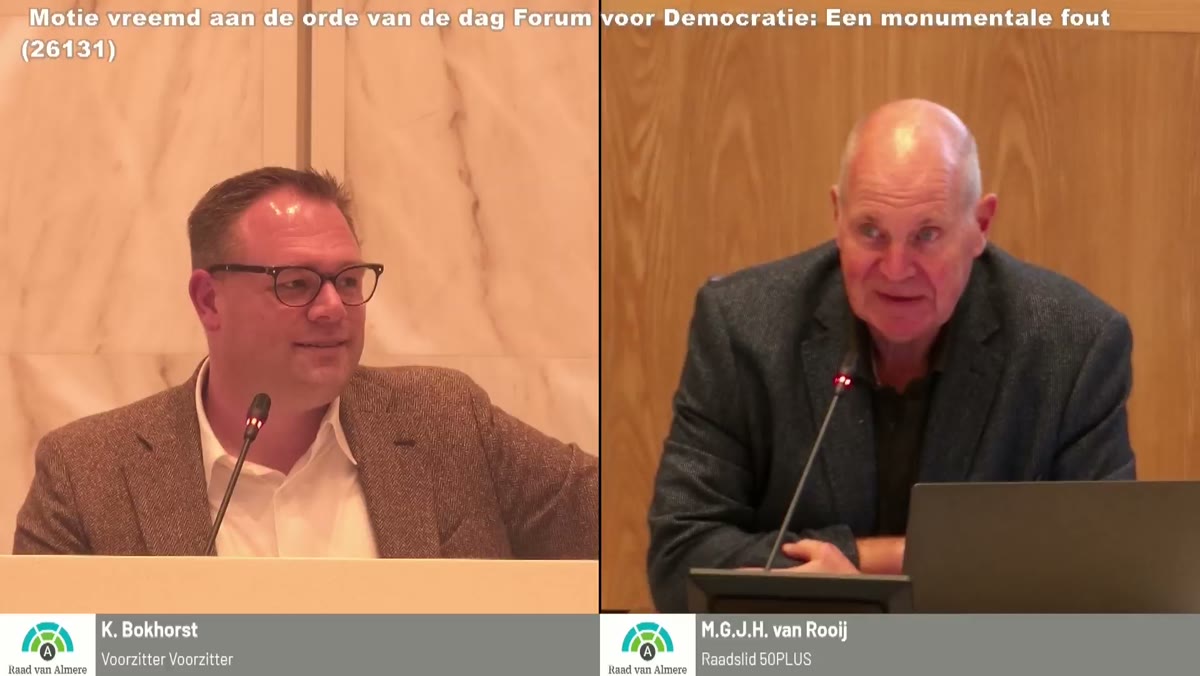 Beeld uit de opname van de politieke markt van Almere