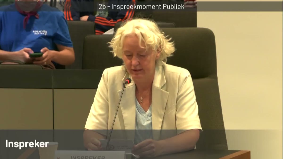 Beeld uit de opname van de raadscommissie leefomgeving van Amsterdam